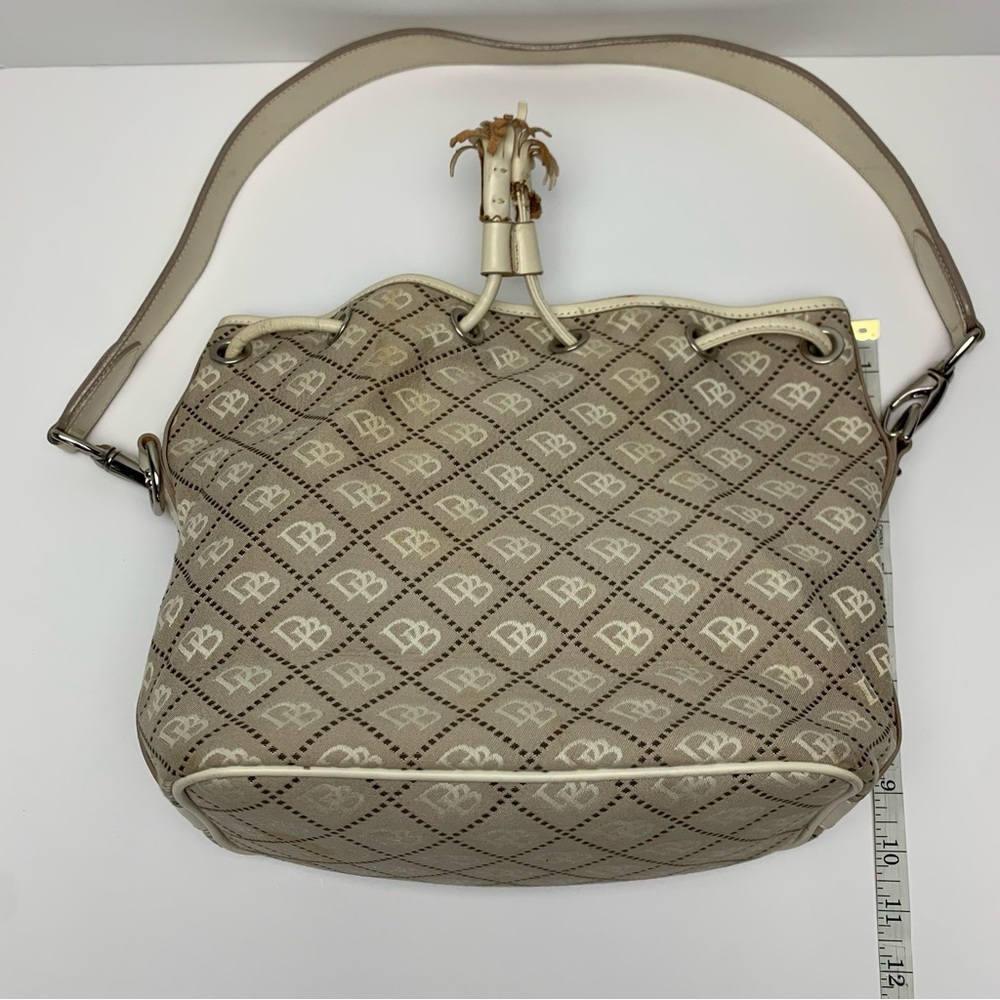 Dooney & Bourke Handbag Drawstring Bucket Tote Hobo Monogram Y2K Purse [Stained] - Picture 5 of 16